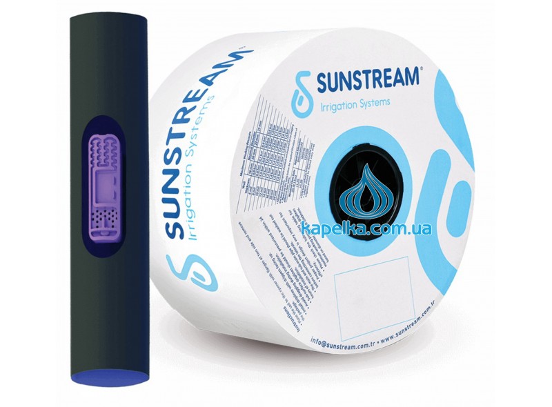 Крапельна стрічка Sunstream 6mil крок 20см витрата 1,2л/год довжина 1000м Емітерна Крапельна стрічка Sunstream 6mil крок 20см витрата 1,2л/год довжина 1000м Емітерна